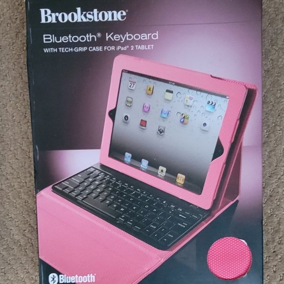 Brookstone Bluetooth Keyboard w/ Tech-Grip Case for iPad Tablets (2/3/4Gen) Pin - Picture 1 of 2